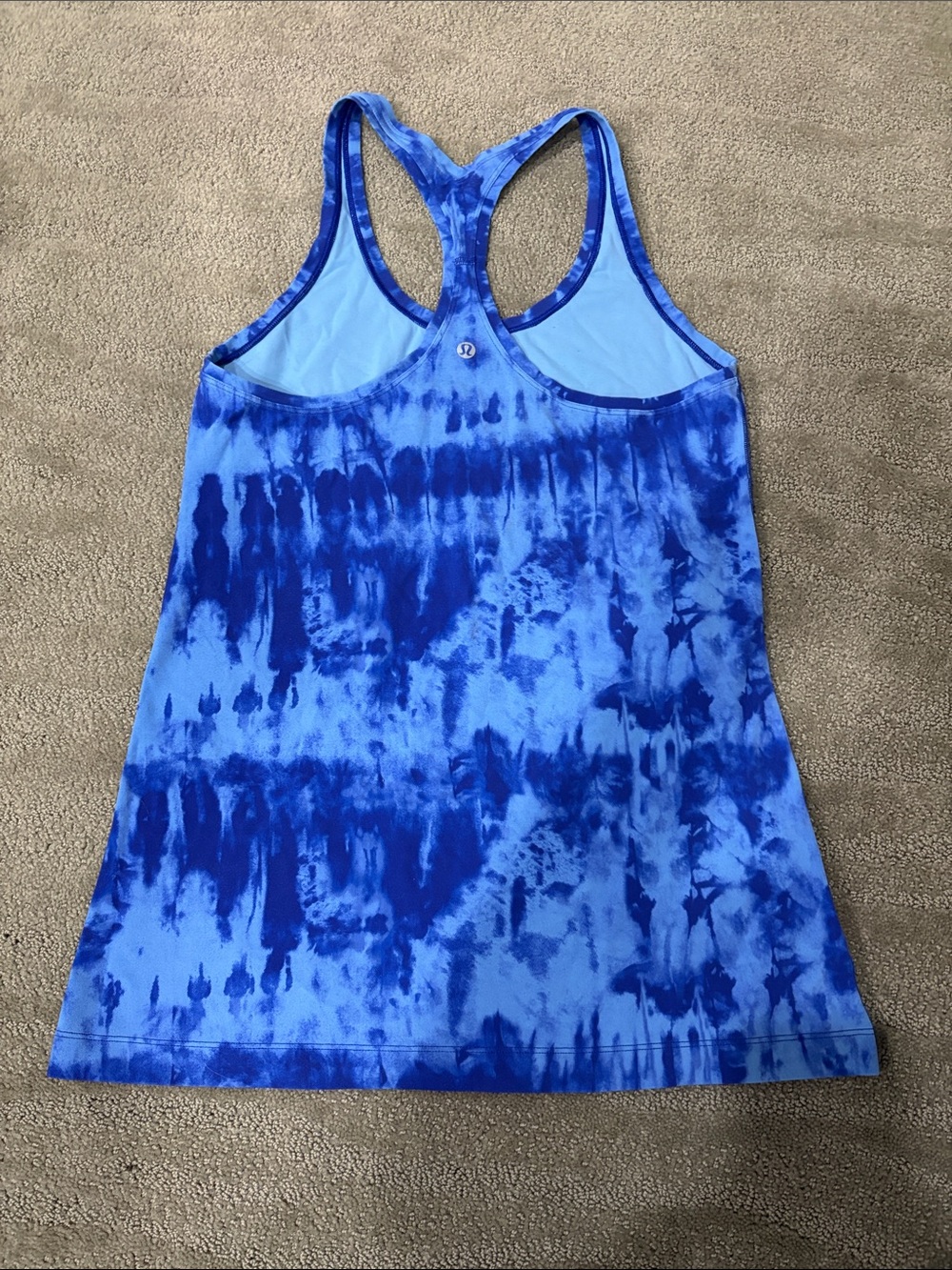 lululemon athletica diamond dye Blue Tie-Dye Racerback Tank
